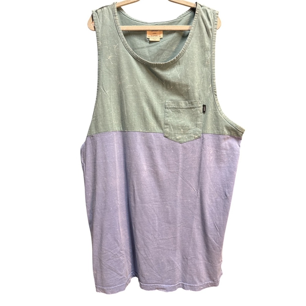Vans Two-Tone Pocket Tank Top Women Large Casual Pre-Owned Streetwear Large